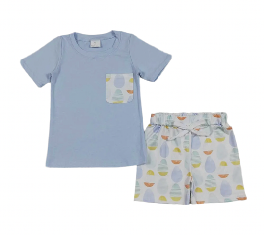 BOYS EASTER EGG SHORT SET